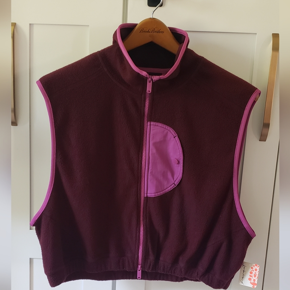 FP Movement Vest Womens L Maroon Pink Quilted Lightweight